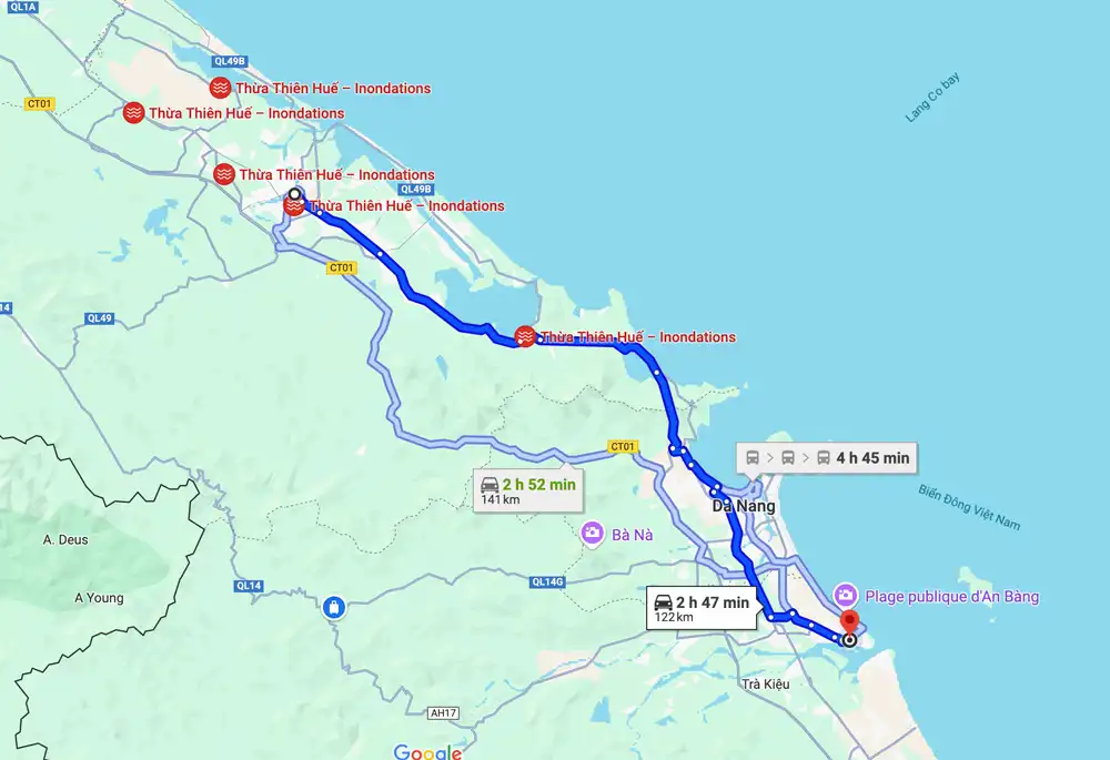 traveling from Hue to Hoi An Da Nang